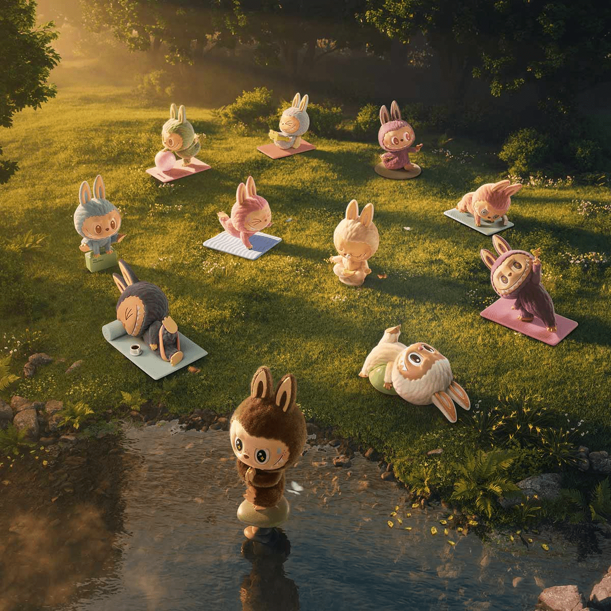 Labubu Figure Little Bird – Lazy Yoga Series - Image 3