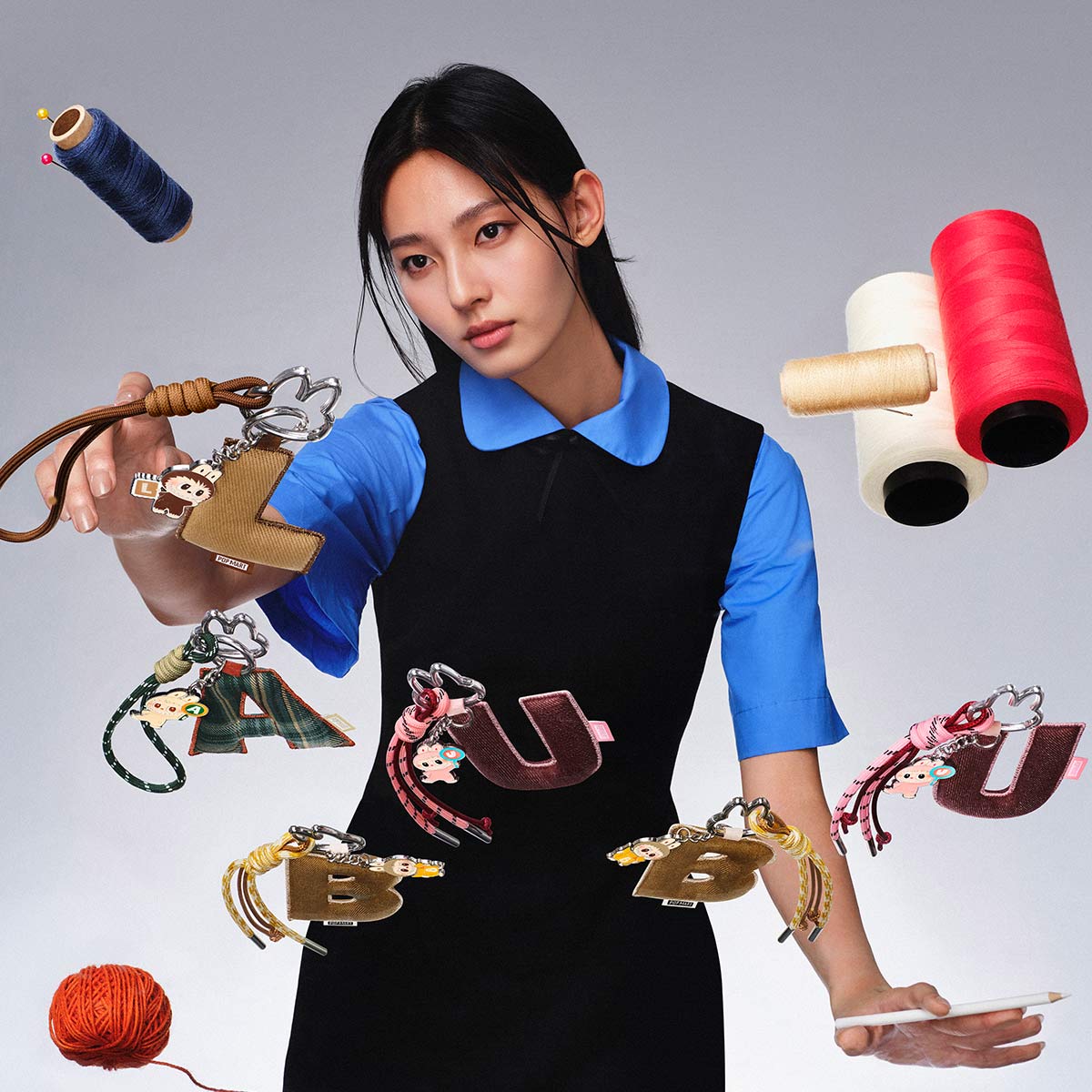 Labubu Letter Pendant J – Pin for Love Series - Image 4