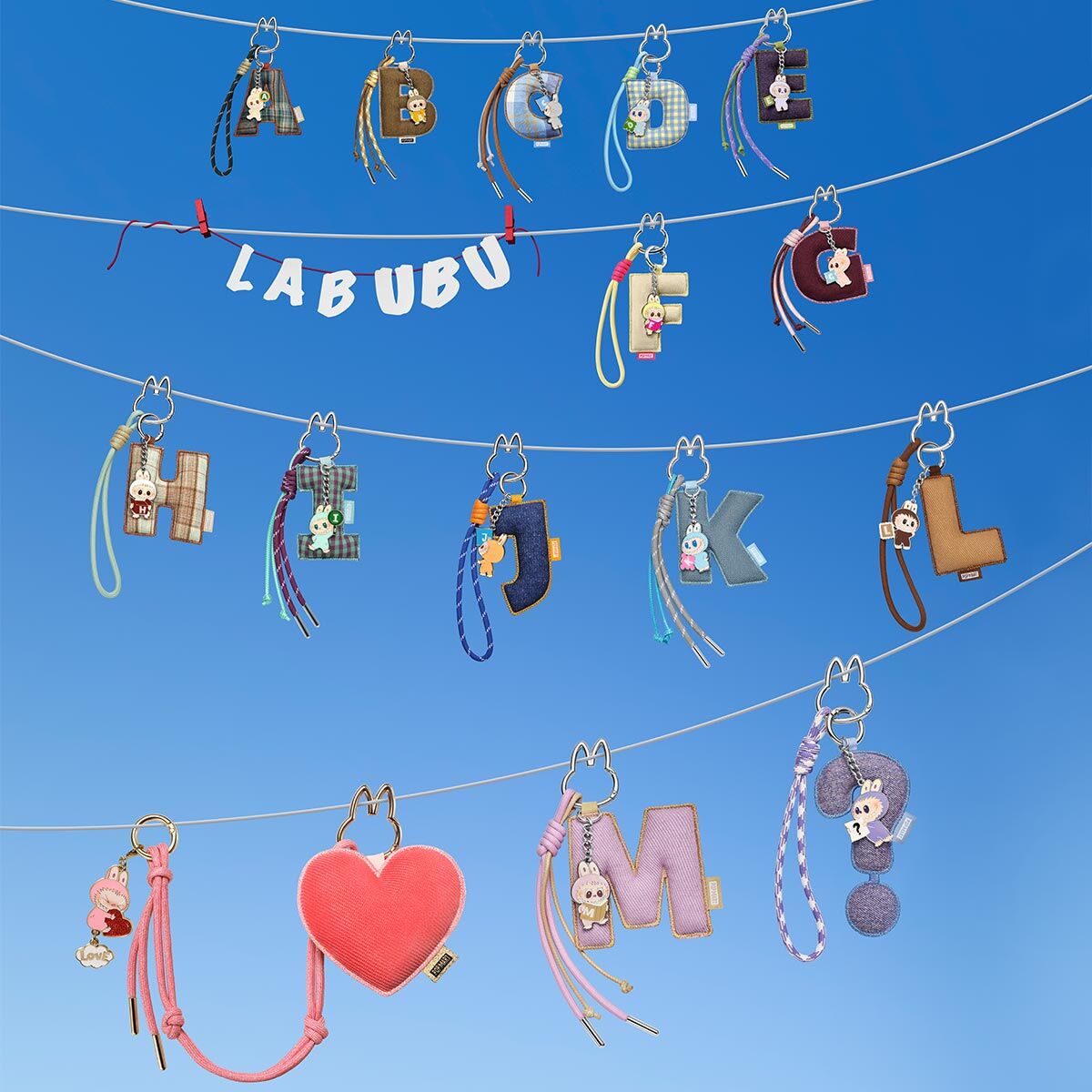 Labubu Letter Pendant J – Pin for Love Series - Image 3