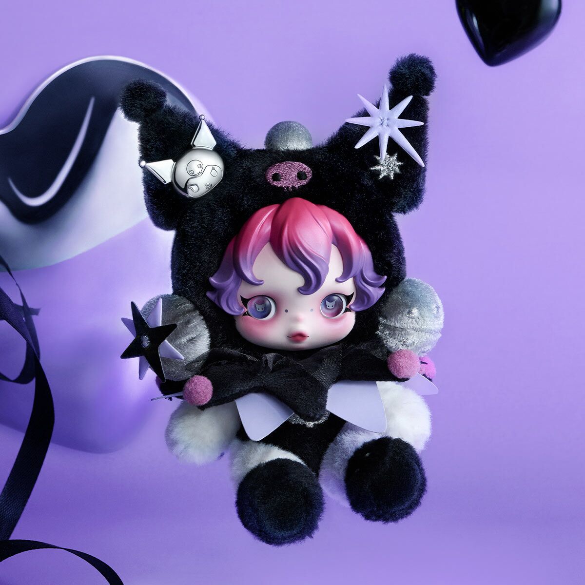 SKULLPANDA × KUROMI Plush - Labubu Shop UK - Image 2