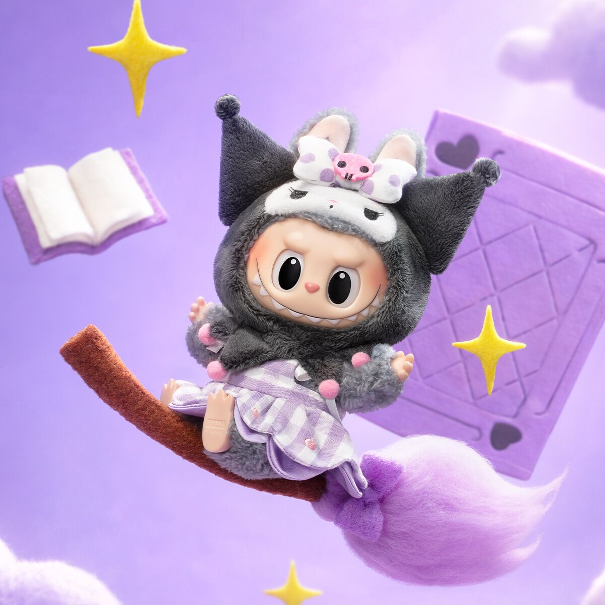 Labubu x Hello Kitty Kuromi Vinyl Plush Pendant — Labubu x Hello Kitty Series | Exclusive UK - Image 2